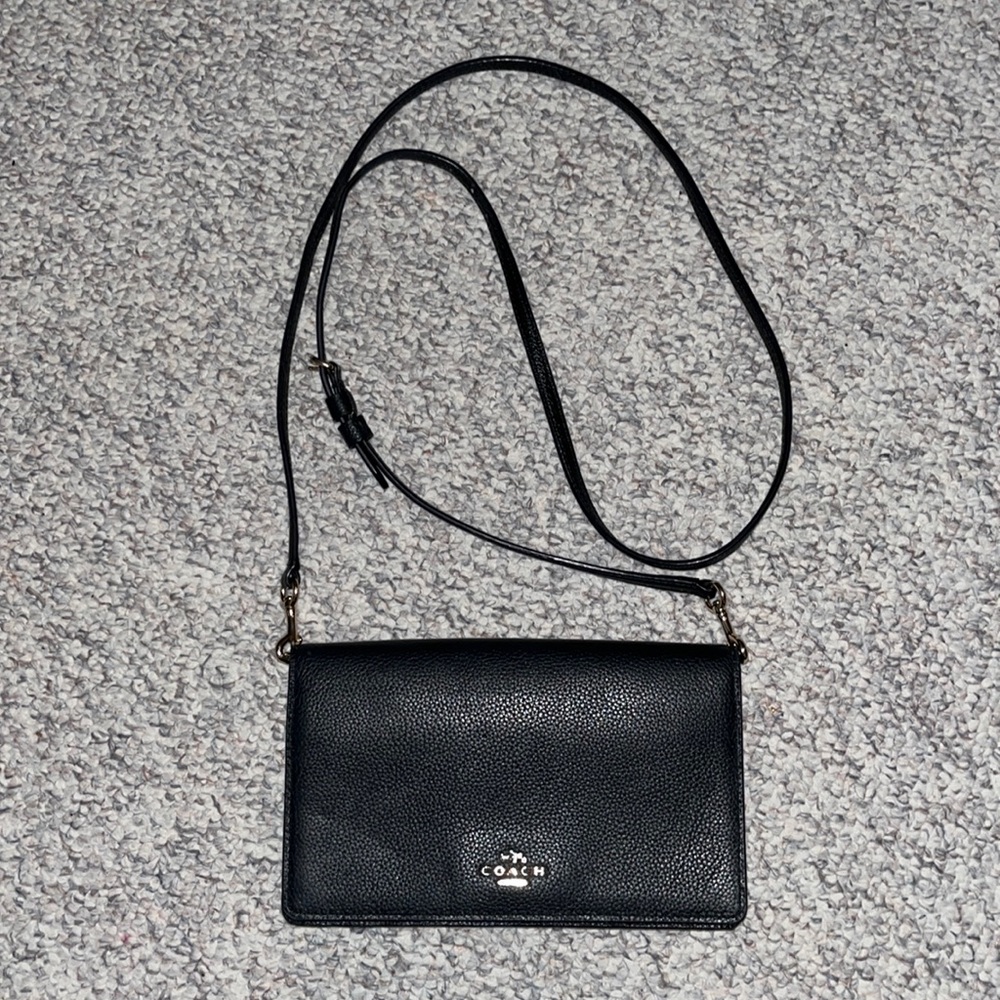 Coach Black Anna Foldover Crossbody Purse